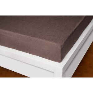 Froté prostěradlo tmavě hnědé 160x200 cm