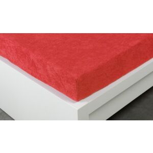 Froté prostěradlo červené 180x200cm
