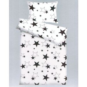 Bavlněné povlečení HVĚZDY bílé 140x200/70x90cm