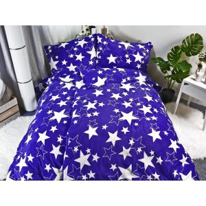 Mikroplyšové povlečení Hvězdy modré, 140x200cm, 70x90cm