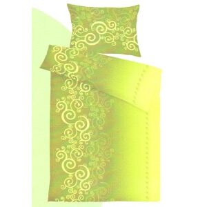 Krepové povlečení KARLA  zelená, 1x140x200cm, 1x70x90cm