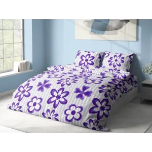 Krepové povlečení EMILY fialové, 140x200cm, 70x90cm