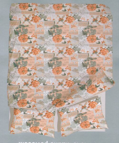 Francouzské bavlněné povlečení SALYNA lososová 220x200/70x90cm