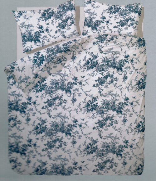 Francouzské bavlněné povlečení MIRKA modrá 220x200/70x90cm