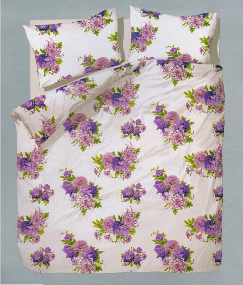 Francouzské bavlněné povlečení VENUŠE fialová 220x200/70x90cm