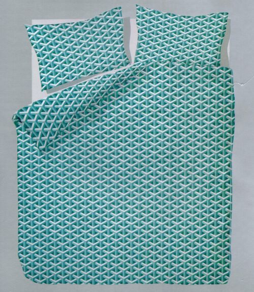 Francouzské bavlněné povlečení HERMÍNA zelená 220x200/70x90cm