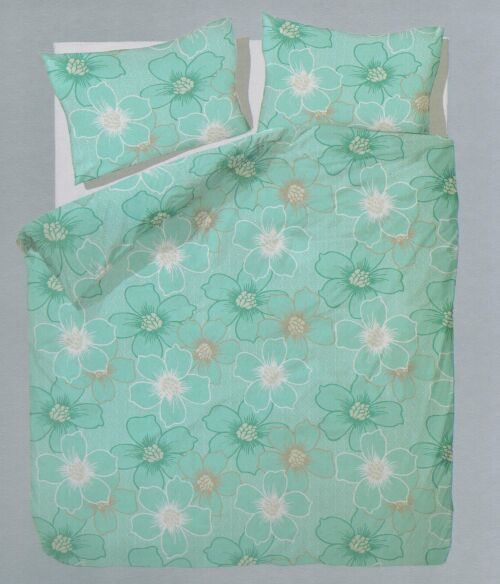 Francouzské bavlněné povlečení DARJA zelená 220x200/70x90cm