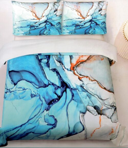 Francouzské povlečení IRENEJ modrá,1x 200x220 cm, 2x70x90cm