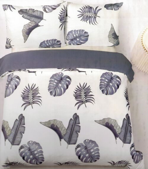 Francouzské povlečení ODETA šedá,1x 200x220 cm, 2x70x90cm