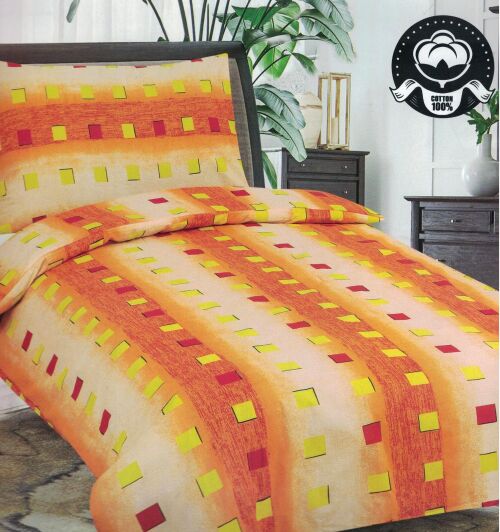 Bavlněné povlečení Karla oranžové 140x200/70x90cm