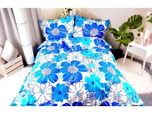 Krepové povlečení MONIKA modré, 140x200cm, 70x90cm