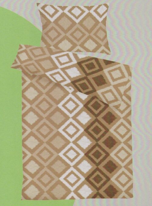 Krepové povlečení LINDA hnědá, 1x140x200cm, 1x70x90cm