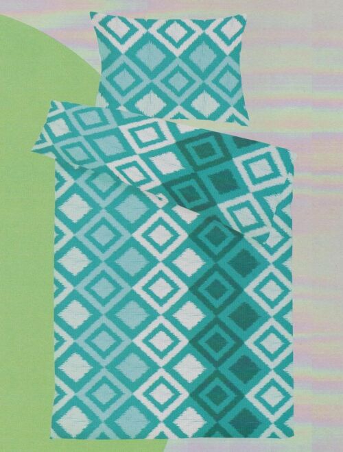 Bavlněné povlečení LINDA zelená, 1x140x200cm,1x 70x90cm