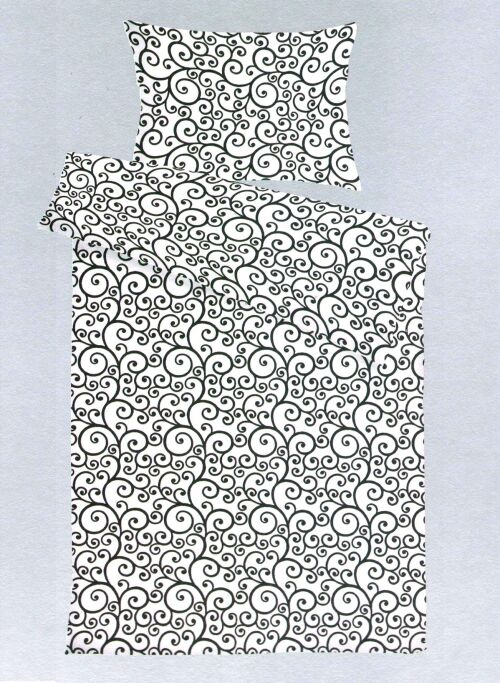 Krepové povlečení LUKA černé, 140x200cm, 70x90cm