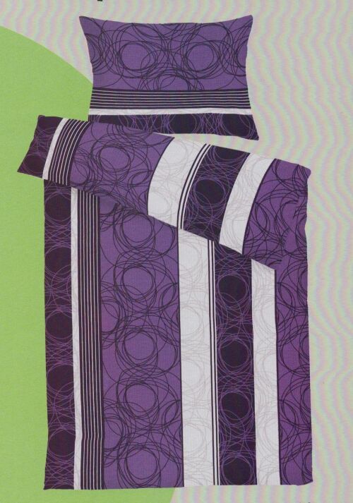 Bavlněné povlečení MAGDA fialová, 1x140x200cm,1x 70x90cm