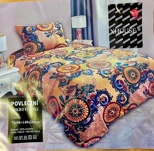 Mikroplyšové povlečení MANDLE 140x200cm, 70x90cm